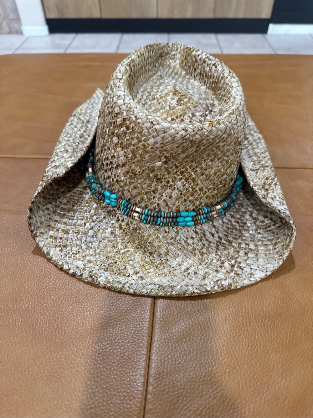 Sun N Sand Women’s Straw Cowboy Hat Beaded Band Western Beach Cowgirl One Size - Picture 5 of 7